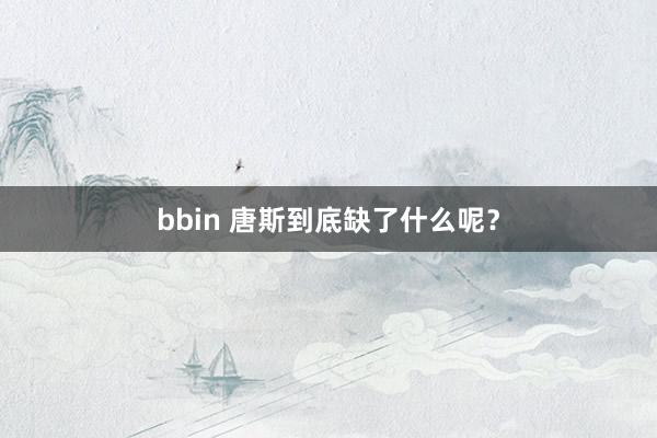 bbin 唐斯到底缺了什么呢？