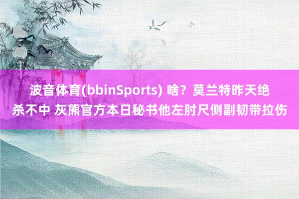 波音体育(bbinSports) 啥？莫兰特昨天绝杀不中 灰熊官方本日秘书他左肘尺侧副韧带拉伤