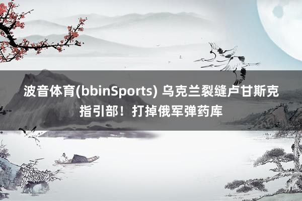 波音体育(bbinSports) 乌克兰裂缝卢甘斯克指引部！打掉俄军弹药库