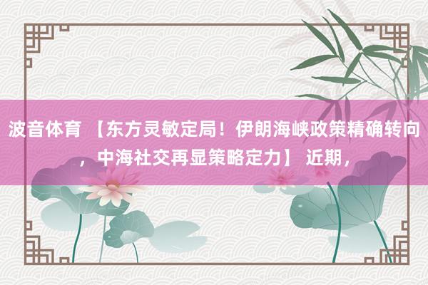 波音体育 【东方灵敏定局！伊朗海峡政策精确转向，中海社交再显策略定力】 近期，
