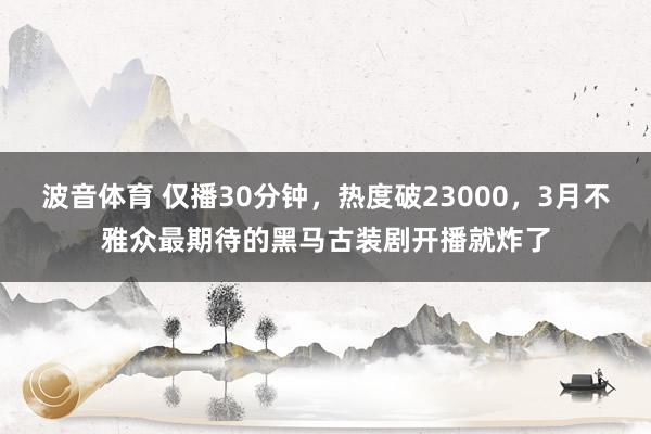 波音体育 仅播30分钟，热度破23000，3月不雅众最期待的黑马古装剧开播就炸了