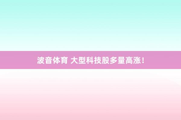 波音体育 大型科技股多量高涨！