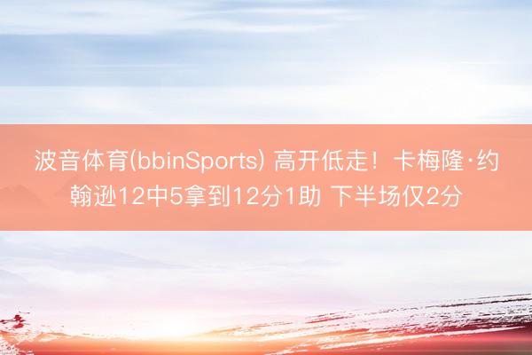 波音体育(bbinSports) 高开低走！卡梅隆·约翰逊12中5拿到12分1助 下半场仅2分