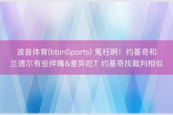 波音体育(bbinSports) 冤枉啊！约基奇和兰德尔有些拌嘴&差异吃T 约基奇找裁判相似