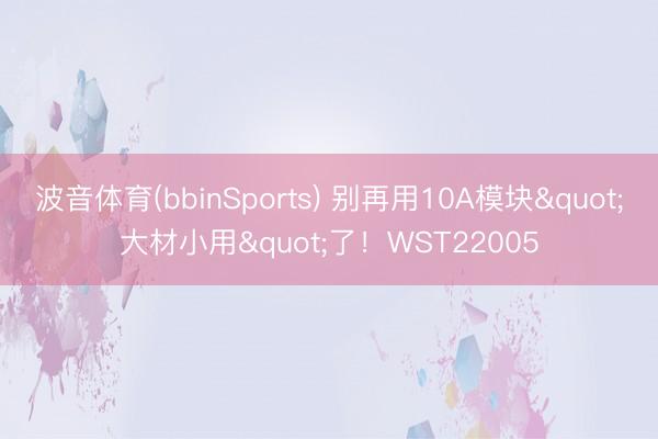 波音体育(bbinSports) 别再用10A模块"大材小用"了！WST22005