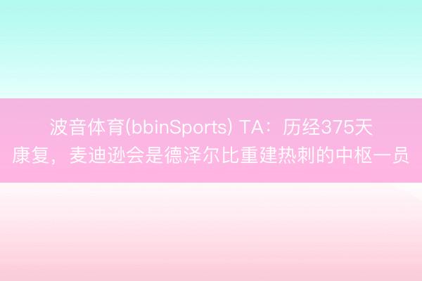 波音体育(bbinSports) TA:历经375天康复,麦迪逊会是德泽尔比重建热刺的中枢一员
