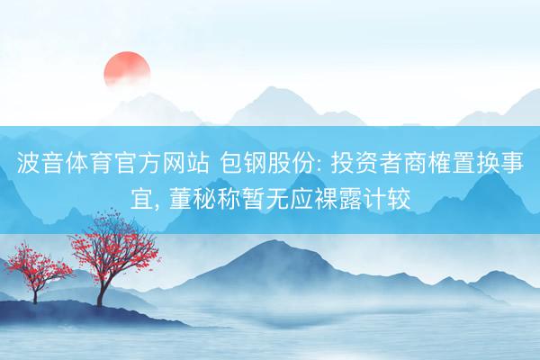 波音体育官方网站 包钢股份: 投资者商榷置换事宜, 董秘称暂无应裸露计较