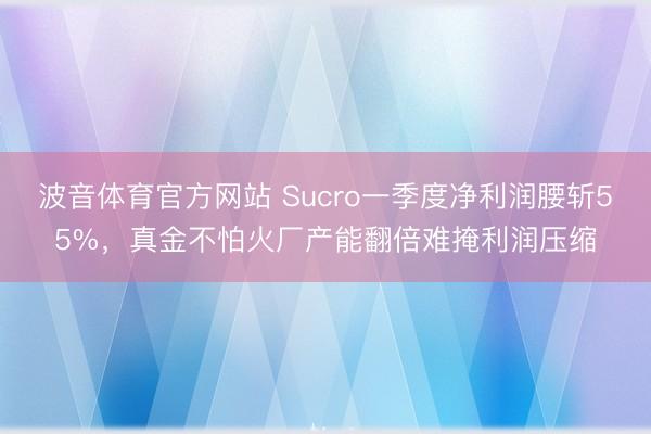 波音体育官方网站 Sucro一季度净利润腰斩55%，真金不怕火厂产能翻倍难掩利润压缩